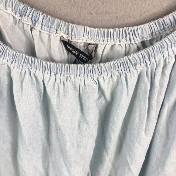 Unique Spectrum Top Womens 2X Plus Size Light Blue Lace Trim Boho Artsy NEW - Picture 5 of 15